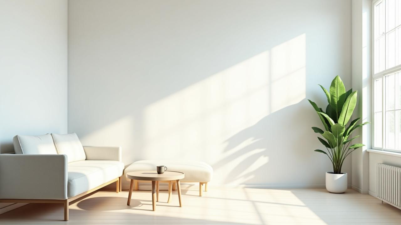 Bright, modern apartment living room perfectly clean after a professional cleaning service.